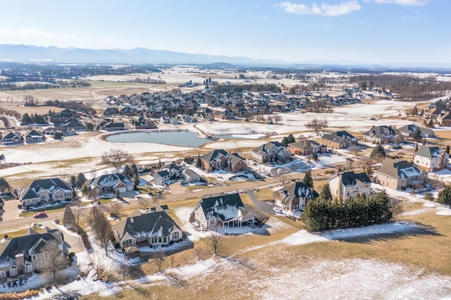 bird's eye view with a residential view and a mountain view