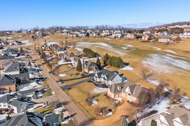 bird's eye view with a residential view