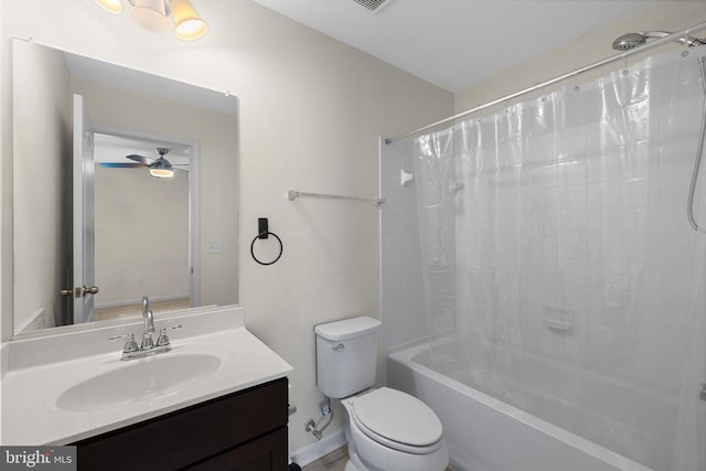 1708 Hudgins Farm Cir, Fredericksburg, VA 22408 - full bath featuring vanity, shower / bathtub combination with curtain, and a ceiling fan