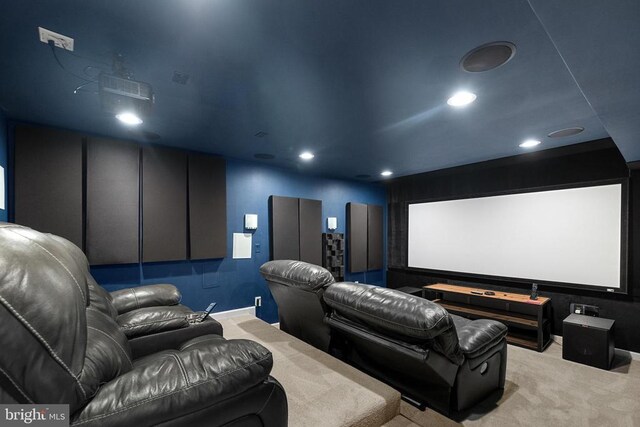 1708 Hudgins Farm Cir, Fredericksburg, VA 22408 - home theater room with carpet and recessed lighting