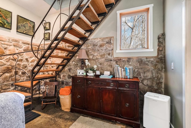 409 Lower Rawley Ln, Hinton, VA 22831 - bar with concrete floors and stairway