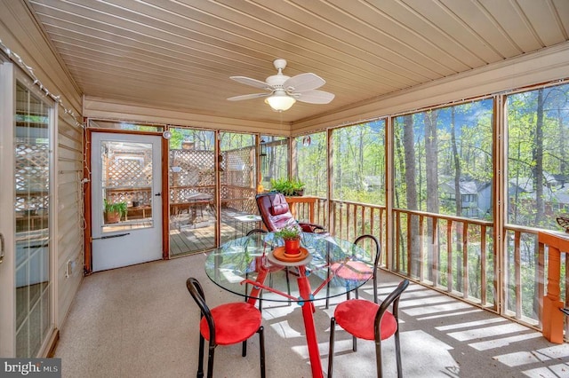 108 Harris Ct, Locust Grove, VA 22508 - sunroom featuring a ceiling fan, plenty of natural light, and outdoor dining area