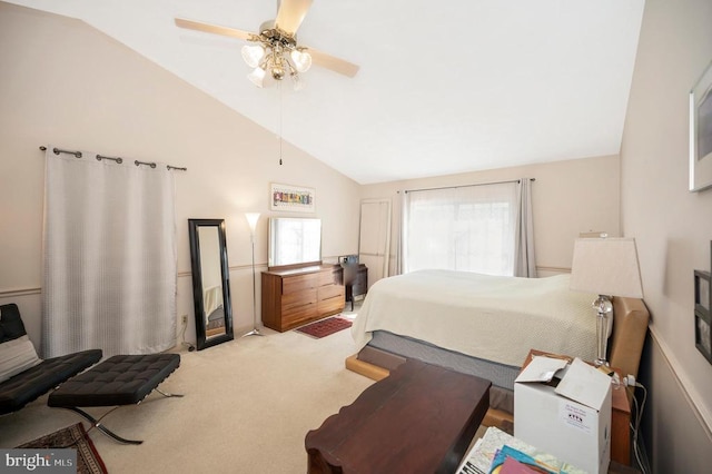 108 Harris Ct, Locust Grove, VA 22508 - bedroom featuring vaulted ceiling, carpet, and ceiling fan