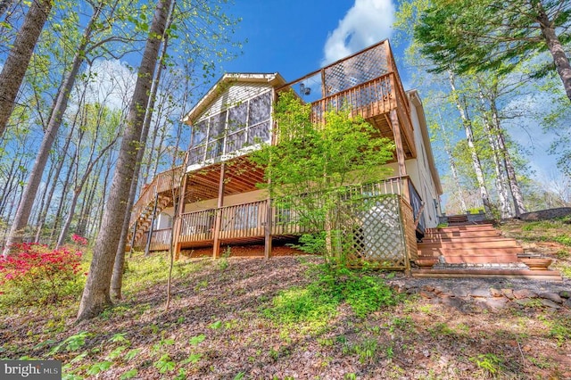 108 Harris Ct, Locust Grove, VA 22508 - rear view of property featuring stairs and a deck