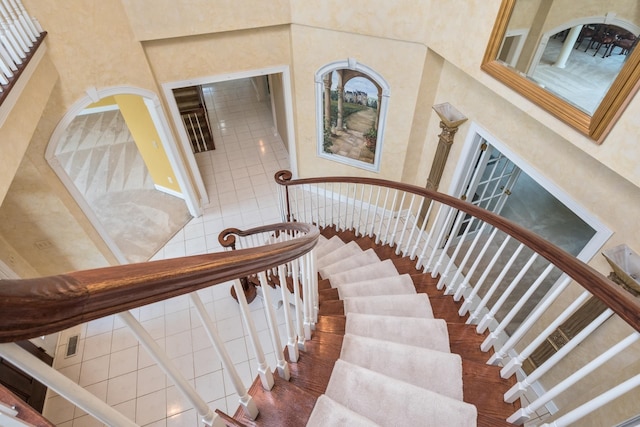 3417 Lake Pointe Dr, Rockingham, VA 22801 - stairs featuring a high ceiling