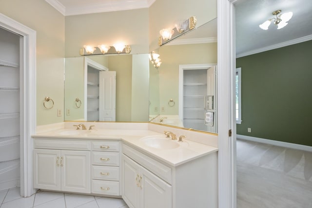 3417 Lake Pointe Dr, Rockingham, VA 22801 - bathroom with double vanity and crown molding
