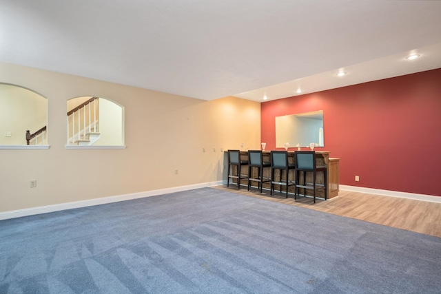 3417 Lake Pointe Dr, Rockingham, VA 22801 - unfurnished room with wet bar, recessed lighting, and carpet flooring