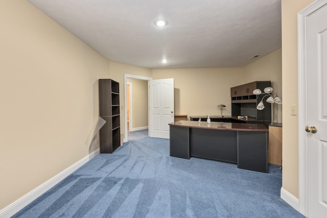 3417 Lake Pointe Dr, Rockingham, VA 22801 - carpeted home office with baseboards and recessed lighting
