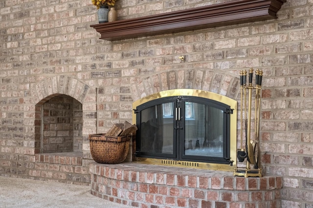 3417 Lake Pointe Dr, Rockingham, VA 22801 - detailed view of a brick fireplace