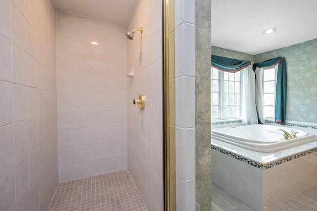 3417 Lake Pointe Dr, Rockingham, VA 22801 - full bathroom featuring a tile shower and a garden tub