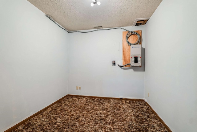 183 Deer Dr, Mcgaheysville, VA 22840 - empty room with a textured ceiling, carpet floors, and electric panel