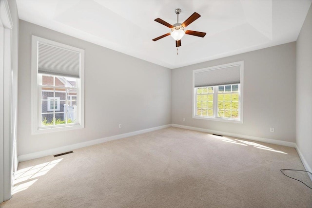 239 Windsor Dr, Fishersville, VA 22939 - carpeted empty room featuring ceiling fan and a tray ceiling
