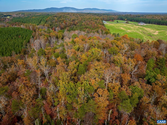 2395 Mountain Brook Dr, Charlottesville, VA 22902 - birds eye view of property featuring a wooded view and a mountain view