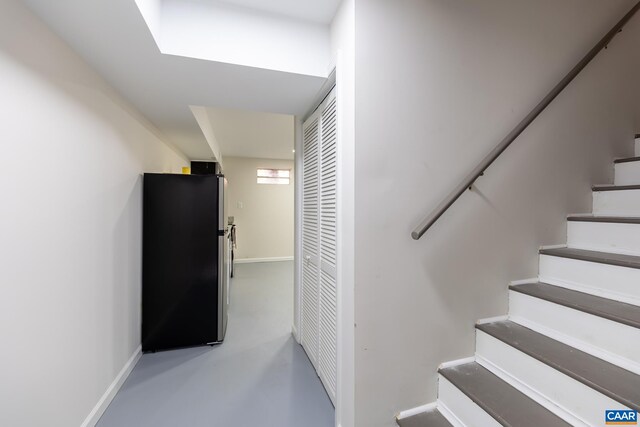 2395 Mountain Brook Dr, Charlottesville, VA 22902 - stairway featuring baseboards and concrete floors