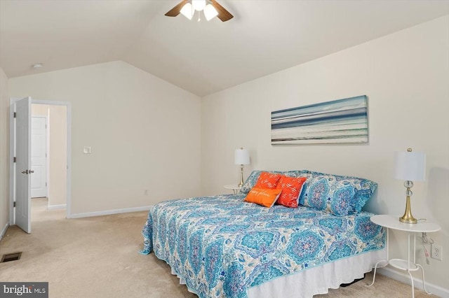 205 Saylers Crk, Locust Grove, VA 22508 - carpeted bedroom with vaulted ceiling, baseboards, and ceiling fan