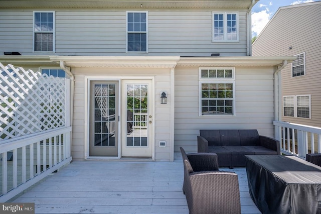 5606 Joshua Tree Cir, Fredericksburg, VA 22407 - wooden terrace with an outdoor living space