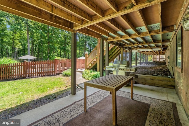 13013 Alum Springs Rd, Culpeper, VA 22701 - view of patio featuring stairway and grilling area