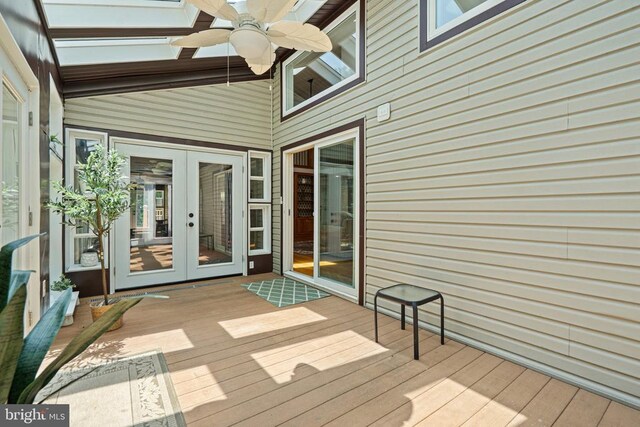 13013 Alum Springs Rd, Culpeper, VA 22701 - deck featuring french doors and a ceiling fan