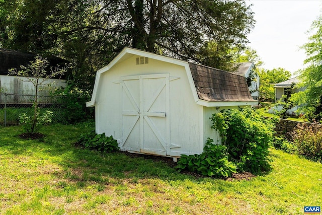 view of shed