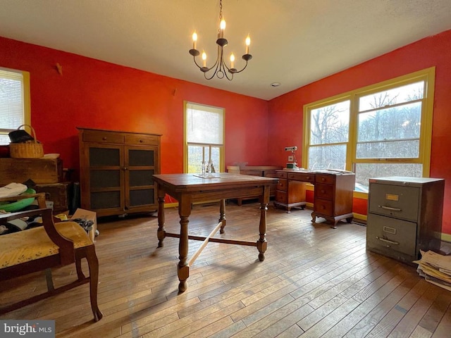 10 Ashby Rd, Sperryville, VA 22740 - office space featuring hardwood / wood-style floors and a chandelier