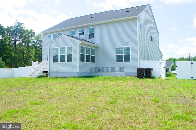 9003 Walnut Hill Rd, Fredericksburg, VA 22408 - rear view of property featuring a gate, a fenced backyard, and stairway