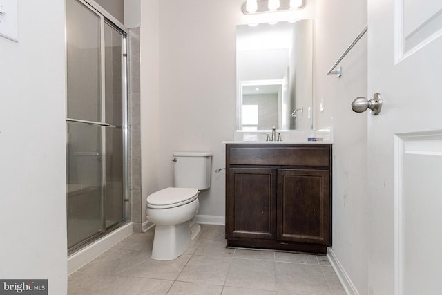 9003 Walnut Hill Rd, Fredericksburg, VA 22408 - bathroom with vanity, a stall shower, and tile patterned floors