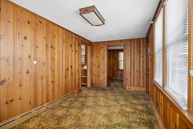 917 Chestnut Dr, Harrisonburg, VA 22801 - unfurnished room with baseboard heating and wood walls