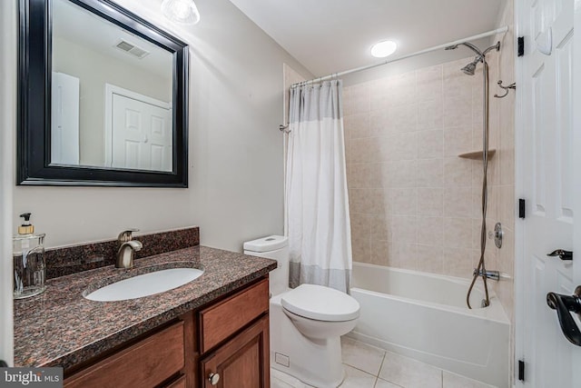 11304 Chivalry Chase Ln, Spotsylvania, VA 22551 - full bath with toilet, vanity, tile patterned floors, and shower / tub combo with curtain