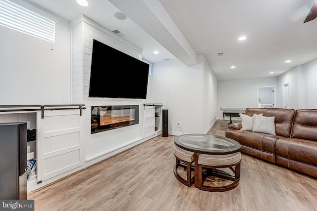 11304 Chivalry Chase Ln, Spotsylvania, VA 22551 - living room with light wood-style flooring, recessed lighting, and baseboards