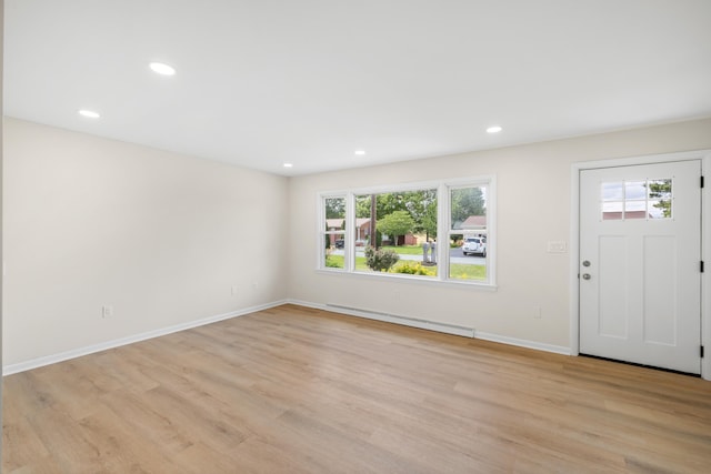 96 Featherstone Dr, Lyndhurst, VA 22952 - foyer featuring baseboard heating, healthy amount of natural light, light wood-style flooring, and recessed lighting