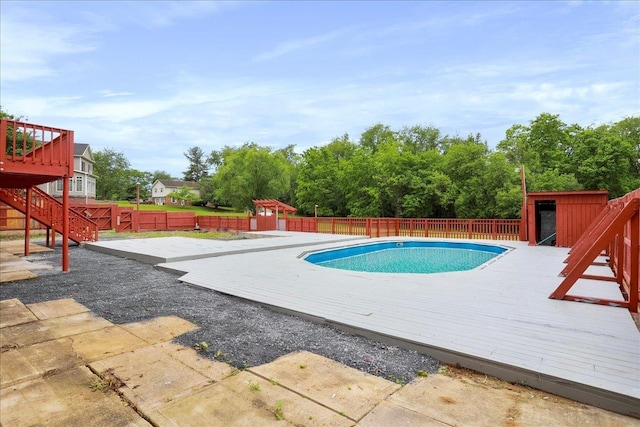 210 Jackson Ave, New Market, VA 22844 - view of pool with a wooden deck, a fenced backyard, and a patio area