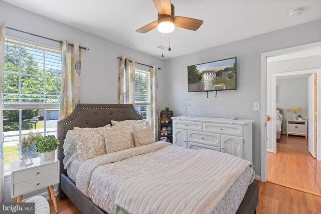 3227 Lancaster Ring Rd, Fredericksburg, VA 22408 - bedroom featuring light wood-type flooring and ceiling fan