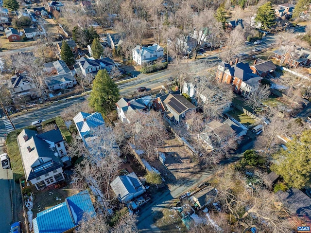 aerial view with a residential view