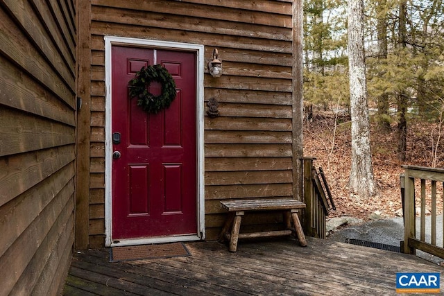 16 Chestnut Ln, Wintergreen Resort, VA 22967 - property entrance featuring a deck