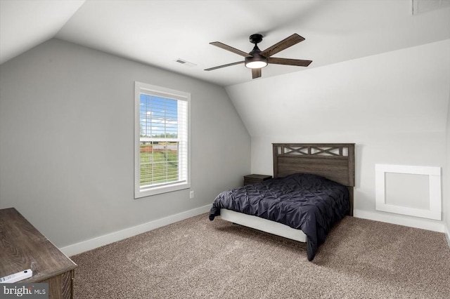 15411 Cedar Hill Dr, Mineral, VA 23117 - carpeted bedroom featuring lofted ceiling and ceiling fan