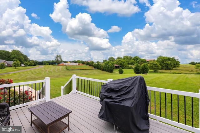 15411 Cedar Hill Dr, Mineral, VA 23117 - deck with grilling area and a lawn