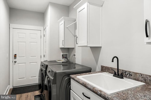 15411 Cedar Hill Dr, Mineral, VA 23117 - washroom with cabinet space, washer and dryer, and wood finished floors