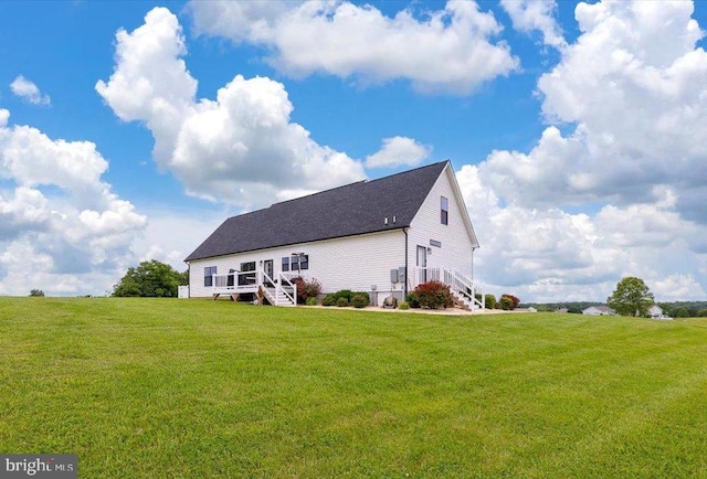 15411 Cedar Hill Dr, Mineral, VA 23117 - back of house with a yard, stairs, and a deck