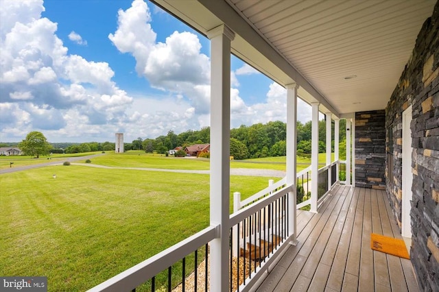15411 Cedar Hill Dr, Mineral, VA 23117 - wooden porch featuring a yard