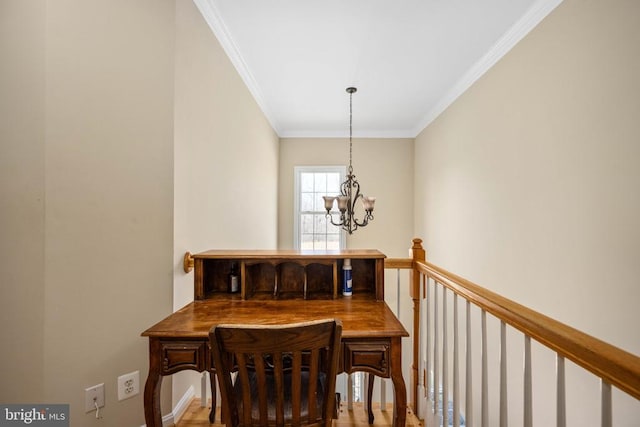 5819 Telluride Ln, Spotsylvania, VA 22553 - dining room featuring a chandelier and crown molding