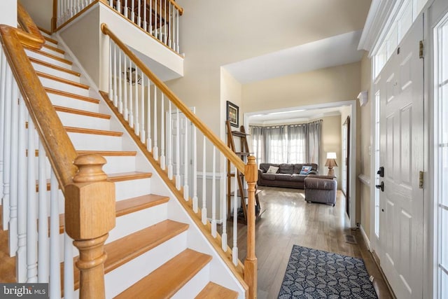 5819 Telluride Ln, Spotsylvania, VA 22553 - foyer with hardwood / wood-style flooring and stairway