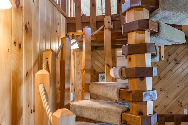 1003 Natural Chimneys Rd, Mount Solon, VA 22843 - stairway with wood walls