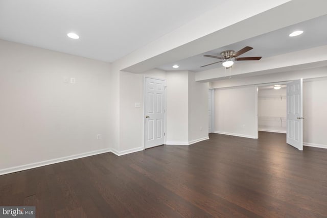 5910 Carnifex Ferry Rd W, Fredericksburg, VA 22407 - finished basement with wood finished floors, baseboards, recessed lighting, and ceiling fan