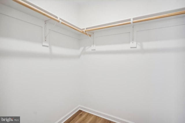  - spacious closet featuring wood finished floors
