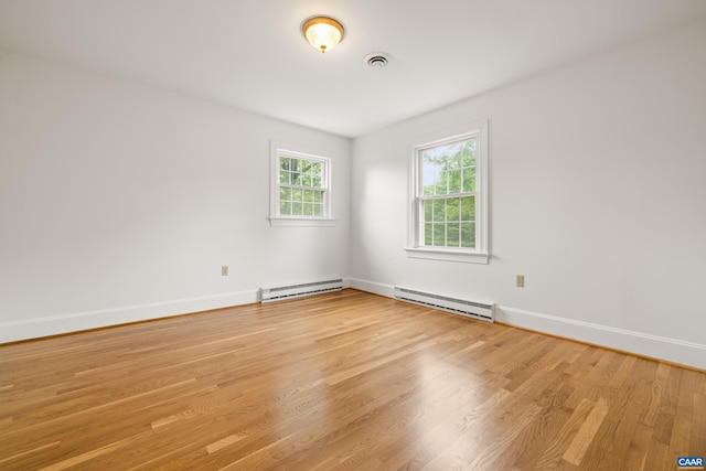7928 Howardsville Rd, Scottsville, VA 24562 - unfurnished room with a baseboard heating unit and light wood-type flooring