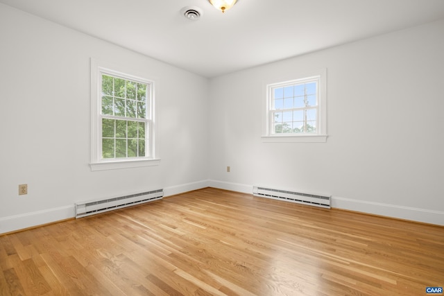 7928 Howardsville Rd, Scottsville, VA 24562 - empty room with a baseboard radiator, baseboard heating, and wood finished floors