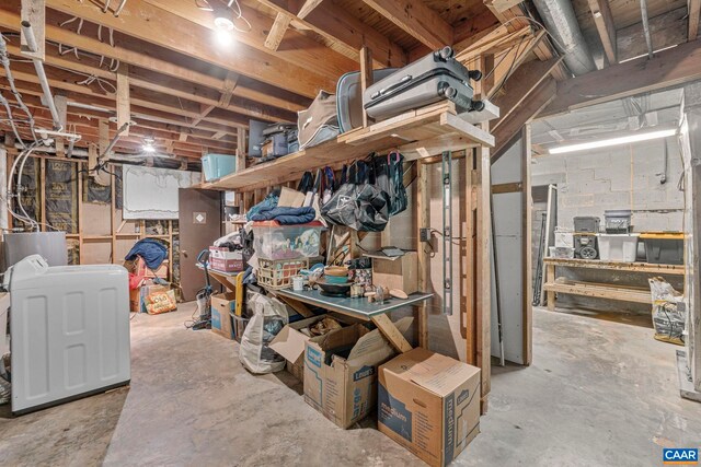 1842 Ed Jones Rd, Scottsville, VA 24590 - unfinished below grade area with washer / dryer
