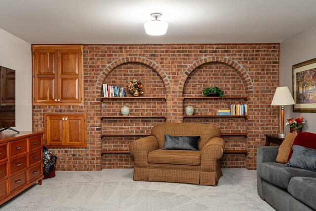 view of carpeted living area