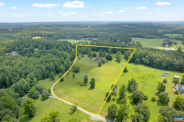 408 Kent Ln, Kents Store, VA 23084 - overview of rural landscape featuring property boundaries highlighted and a forest