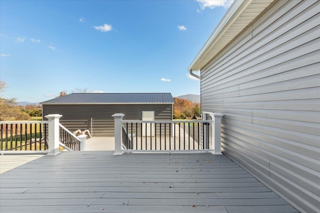 845 Forrest Dr, Stanley, VA 22851 - wooden terrace featuring a mountain view